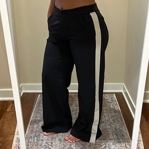 Athleta lightweight, wide leg pant with side stripe